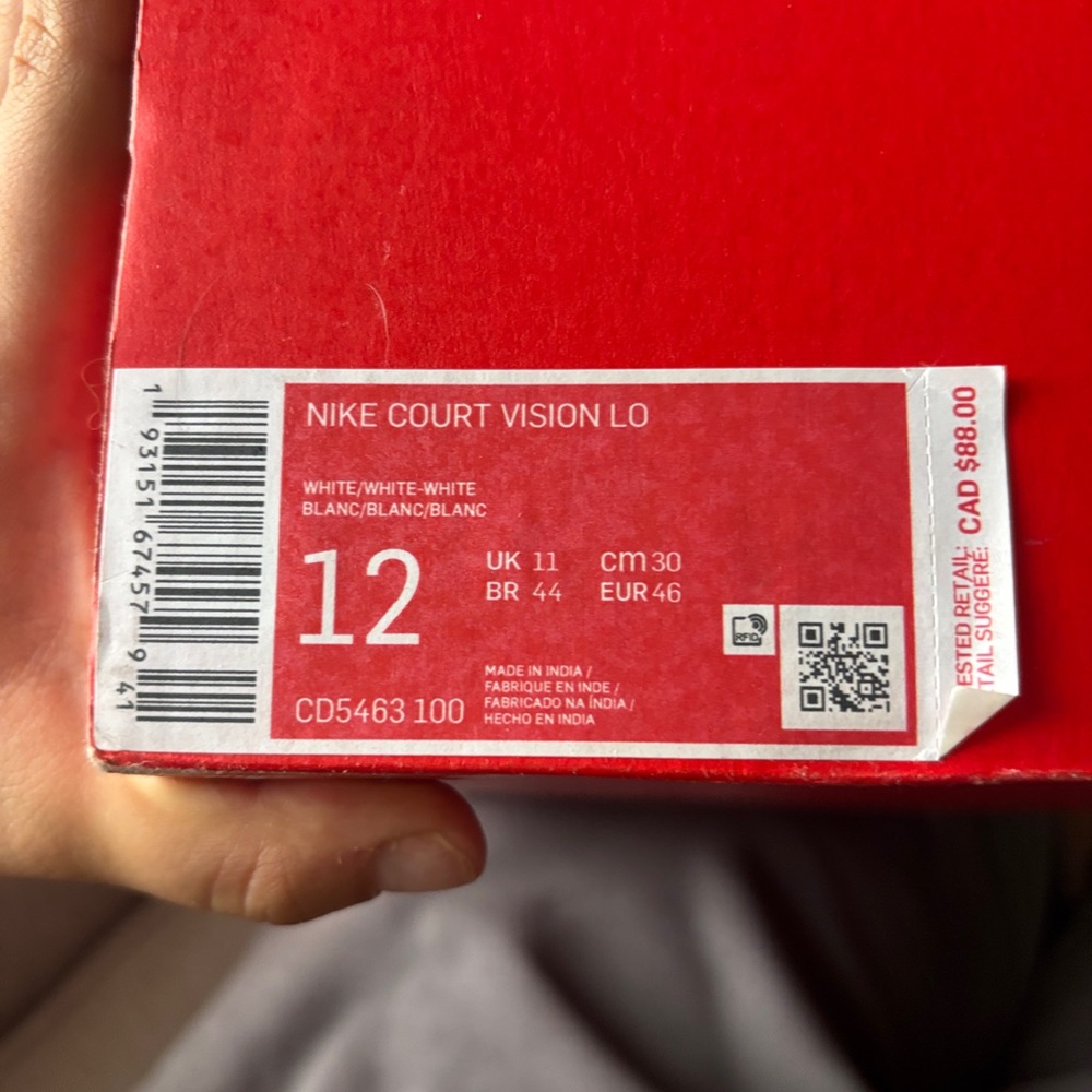 Nike Court Vision Lo Box Label - Red and White